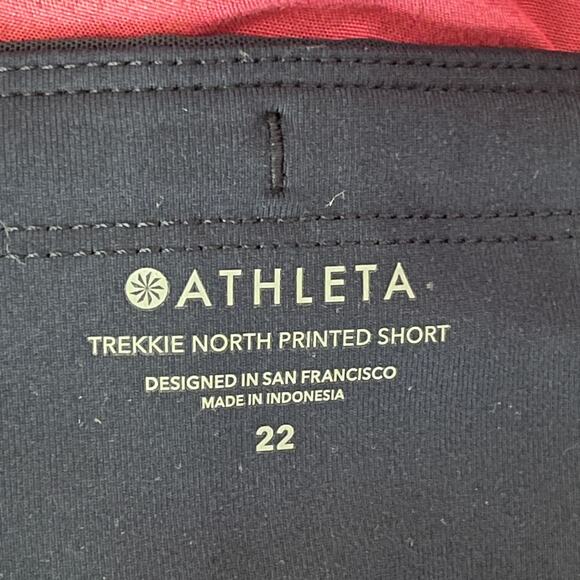 Athleta Women's Trekkie North Short Printed Short Lynx Navy Blue Pockets Size 22 - Picture 3 of 8